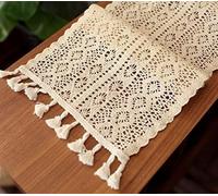 WDCDYQDH Multi-size Lacework Table Runner Linen Cotton Crochet Lace Boho With Tassels For Kitchen Home Dining Decor 2 Colors(b 25 * 170cm) (a 190cm) (b 260cm) B 100cm 25 * 220cm