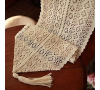 WDCDYQDH Multi-size Lacework Table Runner Linen Cotton Crochet Lace Boho With Tassels For Kitchen Home Dining Decor 2 Colors(b 25 * 170cm) (a 190cm) (b 260cm) B 100cm 25 * 260cm