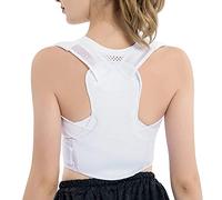 WDCDYQDH Posture Corrector for Women Back Support Straightener Adjustable Comfort Invisible Belt Adult Students for Neck Shoulder Back Pain Relief Fully,Black,XS (White L)