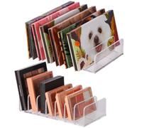 wdcfxy 2-Pack Clear Cosmetic Organizers for Makeup Storage - Stackable Eyeshadow Palette Organizer Trays, Countertop & Drawer Makeup Organizer for Bathroom Vanity, Sunglasses