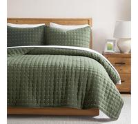 WDCOZY California Oversized Cal King Size Quilt Bedding Sets with 2 Pillow Shams, Lightweight Soft Bedspread Coverlet Bed Cover for All Season, 3 Pieces, 116x106 inches, Moss Green