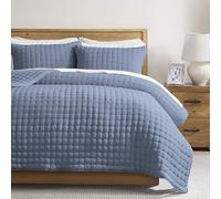 WDCOZY Cloud Soft Quilt Set, Oversized King Size, Dusty Blue 116x106 inches | California Cal King Bedspread, Lightweight Farmhouse Coverlet, Thin Bedding Comforter for All Season, 2 Pillow Shams