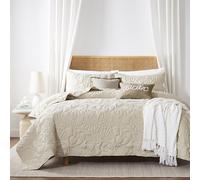 WDCOZY Coastal Beach Beige King Size Quilt Bedding Sets, Nautical Tropical Ocean Bedspread, Scallop Seashell Soft Coverlet, Lightweight Summer Thin Comforter for All Season