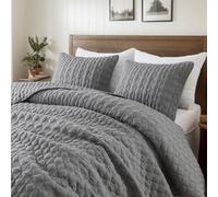 WDCOZY Dark Grey Quit Twin Size Bedding Sets with Pillow Sham, Lightweight Soft Bedspread Coverlet, Quilted Blanket Thin Comforter Bed Cover, All Season Spring Summer, 2 Pieces, 68x90 inches
