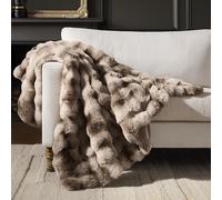 WDCOZY Luxury Bubble Throw Blanket, Faux Rabbit Fur Mink Plush Throw for Couch, Sofa and Bed, Soft Fluffy Fuzzy Furry Cozy Blanket, Thick and Warm for Women, 50x60 inches, Tie-Dye Grey, 950 GSM