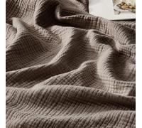 WDCOZY Muslin Blanket 100% Cotton Blankets Twin Size 4-Layer Breathable Lightweight Soft for Couch Bed Boho Farmhouse Linen Tassels Ruffle Gauze Blankets All Season for Adults 60x80 Inches Mocha