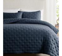WDCOZY Navy Blue California Cal King Size Quilt Bedding Sets with Pillow Shams, Oversized Lightweight Bedspread Coverlet, Bed Cover for All Season - 3 Pieces, 118x106 inches
