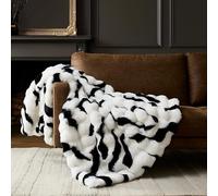 WDCOZY Zebra Animal Print Bubble Throw Blanket, Luxury Faux Rabbit Fur Mink Plush Throw for Couch, Sofa and Bed, Soft Fluffy Fuzzy Cozy Blanket for Women, Thick and Warm, 50x60 inches, 950 GSM