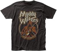 WDCzzFD 2688 Muddy Waters Father of Chicago Blues Fitted T-Shirt(Medium)