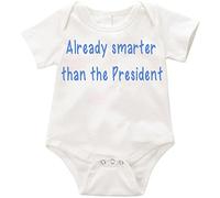 WDCzzFD Already Smarter Than The President 2 Unisex Funny Romper Onesie Creeper(Medium)