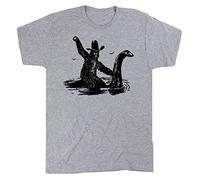 WDCzzFD Bigfoot T Shirt Loch Ness Monster Funny T Shirt Cool Vintage Men Sasquatch Grey(XX-Large)