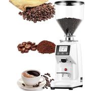 WDDEYYDS Commercial-Grade 60mm Flat Burr Coffee Grinder - 19 Precision Grind Settings + Digital Timer Display, 250W Motor, Ideal for Espresso, Drip & Cold Brew 1500ml-White
