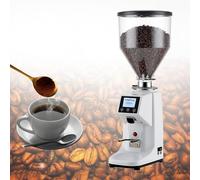 WDDEYYDS Professional Electric Coffee Grinder with 60mm Flat Burr - 17.6/52.8 Oz Bean Hopper, 19 Infinite Grind Settings, Touch Screen Display, Ideal for Cafés & Home Use 1500ml-White