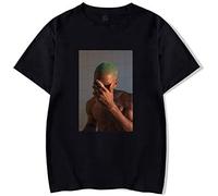WDDKCNUK Frank Ocean Blonde T-Shirt Men Short Sleeve T Shirt 100% Cotton Tshirt Summer Top Casual Music Short Sleeve Tee Shirt Homme Black