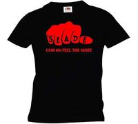 WDDKCNUK Slade T Shirt Fist Cum On Feel The Noize T Shirt Black XL