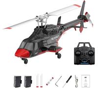 WDDSPSH RC Helicopter A61 Altitude Hovering Optical Flow Localization One Click Roll Takeoff and Landing with 2 Batteries for Adults Beginners 1/53 Scale Air-Wolf (Red)