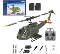 WDDSPSH RC Helicopter C032 UH-1 Huey No Ailerons 6CH 6-Axis Gyroscope Altitude Hovering Optical Flow Localization One Click Roll Takeoff and Landing for Adults Beginners (Style 1)