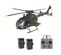 WDDSPSH RC Helicopter C180 BO105 No Ailerons 6CH 2 Brushless Motor Altitude Hovering Optical Flow Localization One-Key Inverted Flight with 2 Batteries for Adults Beginners (Camouflage)