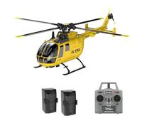 WDDSPSH RC Helicopter C180 BO105 No Ailerons 6CH 2 Brushless Motor Altitude Hovering Optical Flow Localization One-Key Inverted Flight with 2 Batteries for Adults Beginners (Yellow)