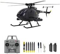 WDDSPSH RC Helicopter C189 MD500 6-Axis Gyroscope Altitude Hovering Optical Flow Localization One Click Roll Takeoff and Landing for Adults Beginners 2 Batteries 2 Brushless Motor (Style 3)