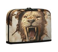 WDdZzyy 3D Cracked Hole Angry Animal Lion Pencil Case Holder Large Capacity Pen Cases Multi-Purpose Organizer Box for Adolescentes Middle School