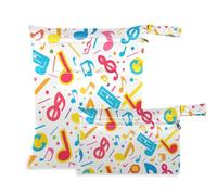 WDdZzyy Abstract Musical Note Mess-Proof Laundry Bag 2 Pack Diaper Bag Essential Items with Handles for Baby Diapers