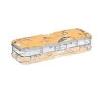 WDdZzyy Aesthetic Capped Chickadee Bird Orange Clear Pencils Box 2 Layer Hard Boxes Pens Case for Kids with Snap-Tight Lid
