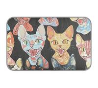 WDdZzyy Aesthetic Devon Rex Cats Black Summer cooling pad for cats outdoor Self Cooling 38" x 23" cooling mat for outside for chihuahua outdoors non-electric esterilla refrescante para perros M
