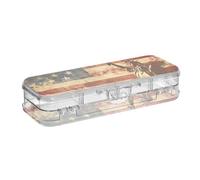 WDdZzyy American Statue of Liberty Clear Plastic Pencil Box Double-Deck Hard Boxes Pens Case for School with Snap Lid