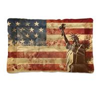 WDdZzyy American Statue Of Liberty Washable Pet Kennel Beds Non-Slip Soft Comfortable for Large Jumbo Medium Small Dogs 36" x 24"