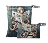 WDdZzyy Animal sea Vintage Toilet Read Newspaper Zippered Water Proof Bags 2 Pack Travel Essentials for Babies with Handles for Travel
