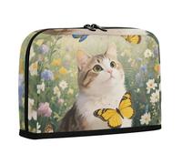 WDdZzyy Art Oil Painting Garden Cat Pencil Carrying Case Large Capacity Pen Pencil Case Big Capacity Stationery Storage for Preppy School Must Haves