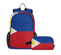 WDdZzyy Backpack With Lunch Box For Boys Philippines Flag Filipino Philippine National Boys School Backpack With Lunch Box Backpacks And 7-10