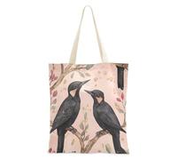 WDdZzyy Black Woodpecker Rose Gold Medium Canvas Tote Cute Gifts For Women Canvas Tote Bag Bulk