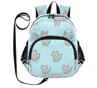 WDdZzyy Blue Cartoon Cat Cute Ears Backpack For Elementary School Leash Cool Girls Anti-Lost School Bag For Toddlers with Reflective Strip