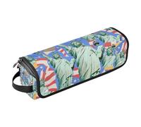 WDdZzyy Blue Cartoon Fashion Statue Of Liberty Hair Tool Travel Bag with Iron Mat Portable Travel Carrying Case for Flat Iron Hot Tools and Haircare Accessories, blue cartoon fashion Statue of Liberty
