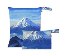 WDdZzyy Blue Cartoon Mountain Scenery Zippered Bag for Gym 2 Pack Diaper Bag Essential Items with Handles for Beach