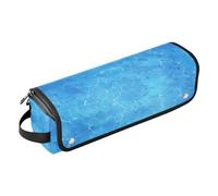 WDdZzyy Blue Water Wave Hair Tool Travel Bag for Women with Heat Resistant Pad Double-Layer Travel Carrying Case for Hot Tools Curling Iron Flat Irons Hair Volumizer Styler, blue water wave, 1 Size