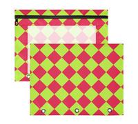 WDdZzyy Buffalo Plaid Red Yellow Green Pencil Case Multi-Purpose Pocket Folders for A4 Paper Letter 2 Pack Students Storing School Students Teacher Supplies