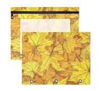 WDdZzyy Canada Yellow Maple Leaf Pencil poucheses Multi-Purpose 3 Rings Pocket for 3 Rings Binder 2 Pack Teacher Classroom Supplies