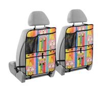 WDdZzyy Car Back Seat Protector And Organizer Retro Rainbow Colored Cartoon Clown 2 Pack Vehicle Seat Organizer Kid