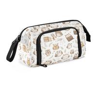 WDdZzyy Cartoon Barred Owl Light Pencil Bag Large Capacity Extra Large Pencil Case for Preppy School