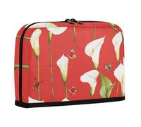 WDdZzyy Cartoon Calla Lily Red Flower Pencil Box Large Capacity Pen Case Cosmetic Sturdy Storage Organizer for Teacher Cosmetics