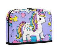 WDdZzyy Cartoon Cute Fake Sequin Unicorns Pencil Holder Case Large Capacity Upright Storage Bag Slots Stationery Bag for Teens Kindergarten