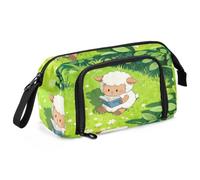 WDdZzyy Cartoon Cute White Reading Lamb Pencil Case Organizer Large Capacity Pencil Case for Adults for Middle School