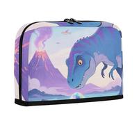 WDdZzyy Cartoon Dinosaur Blue Volcano Pencil poucheses Large Capacity Pen Pencil Case High Capacity Multi-Purpose Bag for Man Middle School