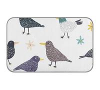 WDdZzyy Cartoon European Starling Birds White Summer dog cooling mat gel Self Cooling 38" x 23" pad for pets for pets sleeping essentials tapete frio para perros M