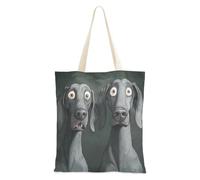 WDdZzyy Cartoon Funny Weimaraner Dogs Fear Canvas Totes For Women Customized Friend Birthday Gifts Canvas Tote Bag Bulk, Cartoon Funny Weimaraner Dogs Fear, One Size