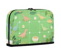 WDdZzyy Cartoon Illustration Dinosaur Green Pencil Case Holder Large Capacity Pen Cases Standing Stationery Pencil Case for Girls Grade School Supplies