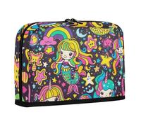WDdZzyy Cartoon Mermaids Unicorns Rainbows Pencil Case Holder Large Capacity Make Up Bags Expandable Storage Organizer for Preppy School Must Haves